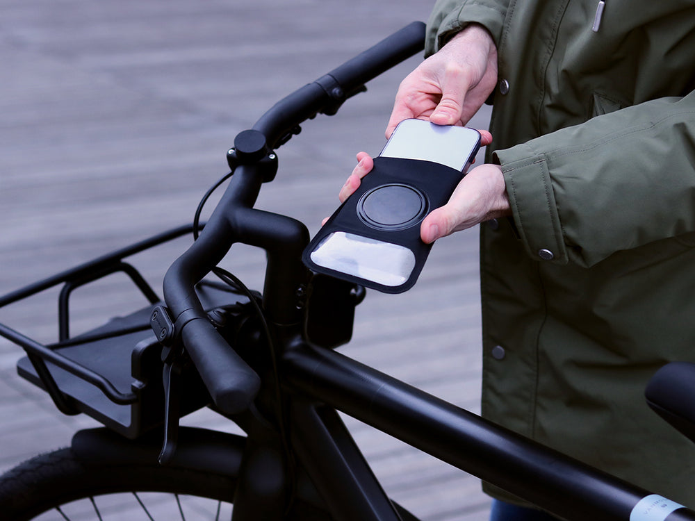 Support Vélo pour Smartphone avec Adaptateur Easy Lock Bike, Swissten -  Noir - Français
